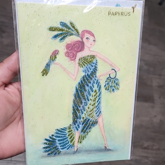 Papyrus Other - Papyrus Glittery Fashion B-day Card